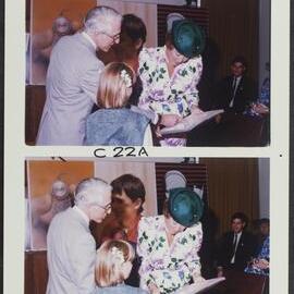 Otolaryngology - Professor Graeme Clark hosting visit of Queen Beatrix to the Department.