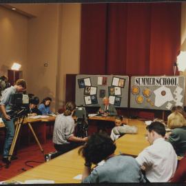 Summer School - media launch [?] with Vice Chancellor David Penington