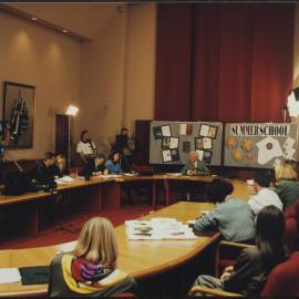 Summer School - media launch [?] with Vice Chancellor David Penington