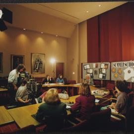 Summer School - media launch [?] with Vice Chancellor David Penington