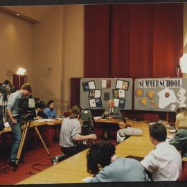 Summer School - media launch [?] with Vice Chancellor David Penington