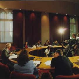 Summer School - media launch [?] with Vice Chancellor David Penington