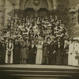Annual Convention Delegates on steps of the Congregational Church, Melbourne