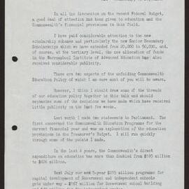 Budget - education policy