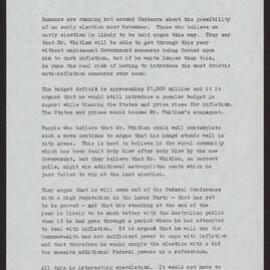 Possibility of an election, record of Labor Government