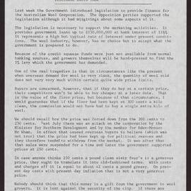 Australian Wool Corporation, economic conditions, Dr Cairns
