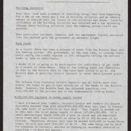 building societies, bank funds, increase in money supply, Dr Cains, Leyland, unemployment,