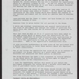 Parliamentary matters, farmers' rally at Warrnambool