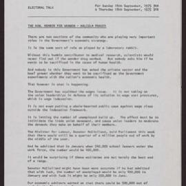 Labor government, economy