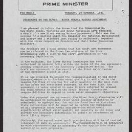 River Murray waters agreement