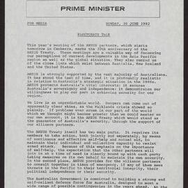 ANZUS treaty, defence
