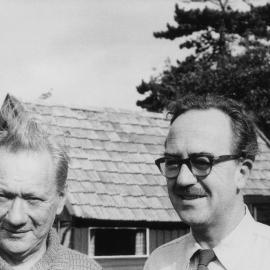 Portrait of Jack Lindsay and Clem Christesen at Castle Hedingham, Essex, UK.