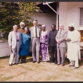 [Members of the Commonwealth Eminent Person's Group on South Africa with Winnie Mandela]