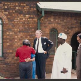 [Malcolm Fraser and members of the COMGEP meet with Desmond Tutu]