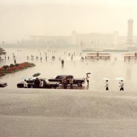 Malcolm Fraser and others arriving at the Great Hall of the People in Beijing during his 1982 visit to China