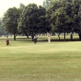 Malcolm Fraser playing golf in Kuala Lumpur during his visit to Malaysia in August 1982.