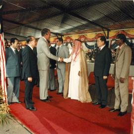 Malcolm Fraser meeting Malaysian dignitaries in Kuala Lumpur.