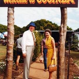 Malcolm Fraser and Tamie Fraser at Cooinda in the Kakadu National Park during an official visit to the Northern Territory.