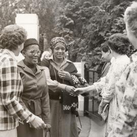 Women at an event during the Commonwealth Heads of Government Meeting in Melbourne.