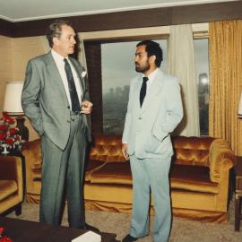 Malcolm Fraser with the President of Kiribati Hon Ieremia T. Tabai at the Commonwealth Heads of Government Meeting in Melbourne.