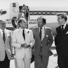 The Prime Minister of Canada Pierre Trudeau arriving in Melbourne to attend the Commonwealth Heads of Government Meeting.