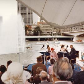 Queen Elizabeth II and the Duke of Edinburgh being welcomed in Brisbane during their 1977 official visit to Australia.