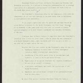 Peace talks in Vietnam, wool industry