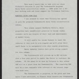 Marginal dairy farm plan, 35-hour week, Vietnamese refugees