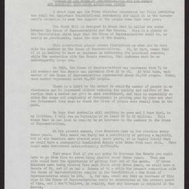 Two constitutional amendments - numbers of House and Senate, Aboriginal rights