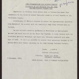 Army veterinarians for Vietnam service