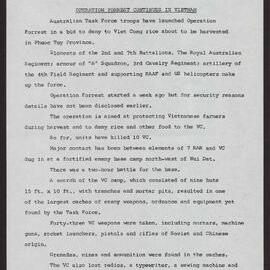 Operation Forrest continues in Vietnam