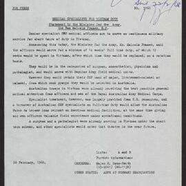 Medical specialists for Vietnam duty