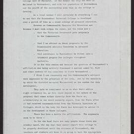 Establishment of college west of Ballarat