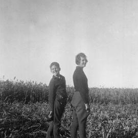 Malcolm Fraser as a boy with his sister Lorraine at Balpool-Nyang, New South Wales.