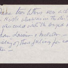 Folder of personal papers and correspondence, including a poem