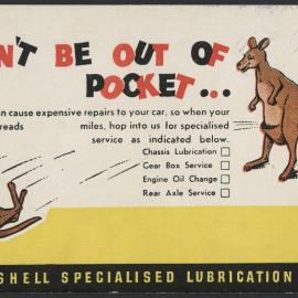 Postcards to advise customers of the need to arrange servicing [4 of many]