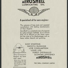 Shell Aviation Gasoline and aviation lubricants advertisements [2 of many]