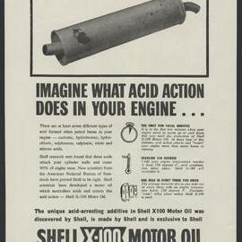 Collection of Shell Advertisements for  Shell X-100 motor oil [9 of many]