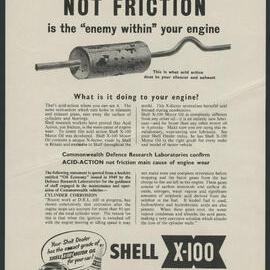 Collection of Shell Advertisements for  Shell X-100 motor oil [13 of many]