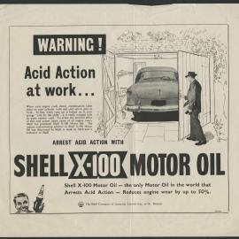 Collection of Shell Advertisements for  Shell X-100 motor oil [22 of many]