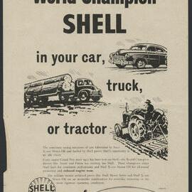 Collection of Shell Advertisements for  Shell X-100 motor oil [25 of many]
