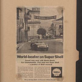 Press cuttings of Shell product advertising [84 of many]