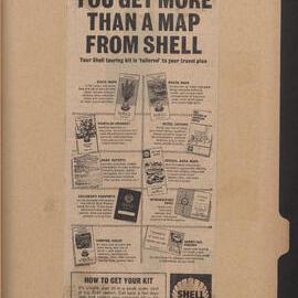 Press cuttings of Shell product advertising [85 of many]