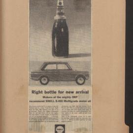 Press cuttings of Shell product advertising [87 of many]