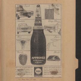 Press cuttings of Shell product advertising [98 of many]