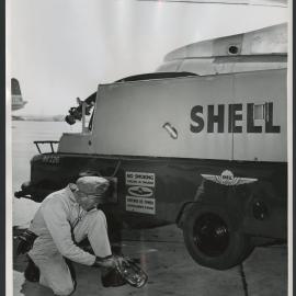 Photographs of aeroplanes, refueling services, flying boats and the flying padre [3 of many]