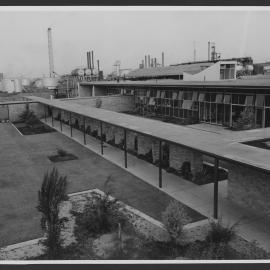 Photographs of Clyde Refinery entrance, administrative and staff amenities buildings, 1960s [7 of many]