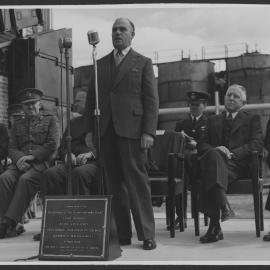 Photographs of the Governor of New South Wales, His Excellency, Lieut. General John Northcote at the Opening of the Bitumen Refining Plant at Clyde Refinery, 6th May 1948 [1 of many]