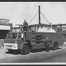 Photographs of fire fighting demonstrations and equipment at Clyde, April 1971 [1 of many]