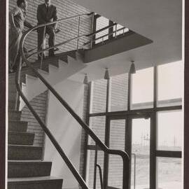 Entrance and stairwell of administration building, Geelong.